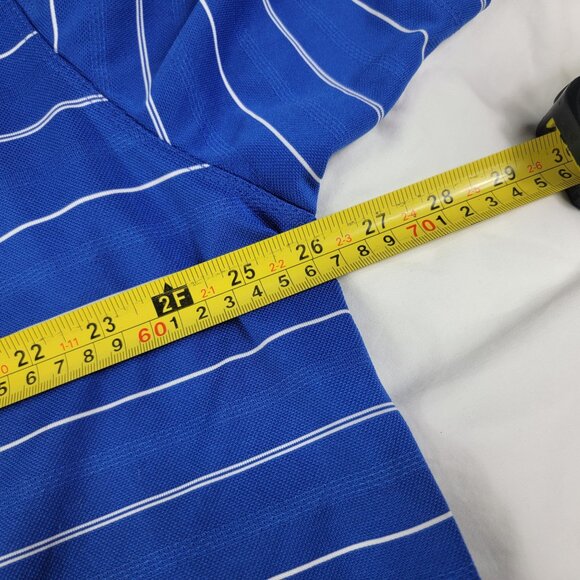 Nike Golf Dri Fit Polo Shirt Mens XXL Blue Striped Outdoors Summer Casual - Picture 9 of 11